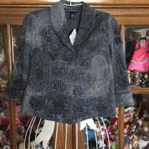 NWT Petite Sophisticate Tapestry Blazer Size 0P